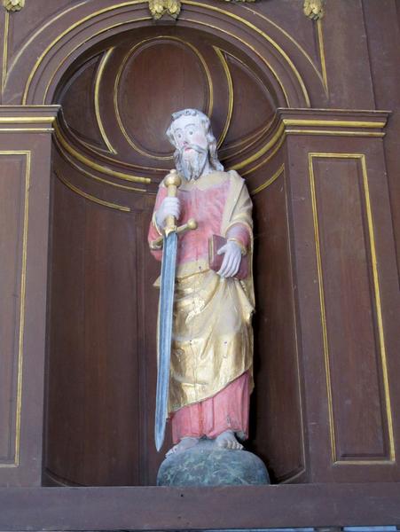 statue du maître-autel : saint Paul, vue générale - © Ministère de la Culture (France), Conservation des antiquités et des objets d'art du Loir-et-Cher, tous droits réservés 