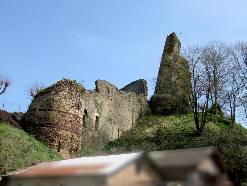 Ruines du château : vue partielle des fortifications