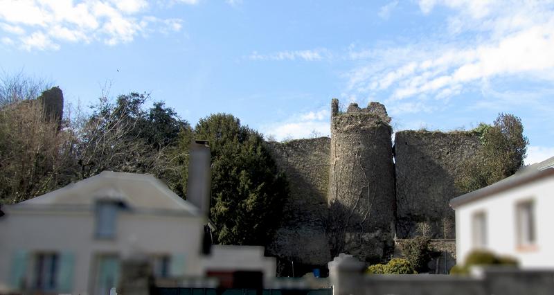 Ruines du château : vue partielle des fortifications