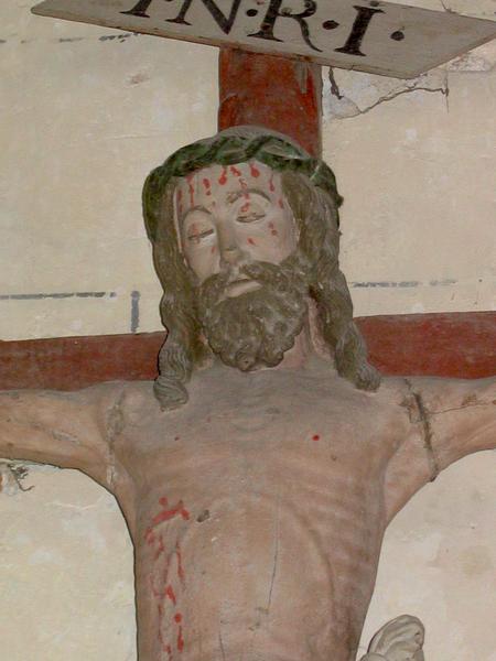 statue : Christ en croix, détail