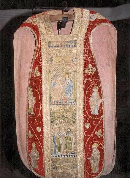 chasuble : arbre de Jessé (l'), scènes de la vie du Christ et de la Vierge, vue générale