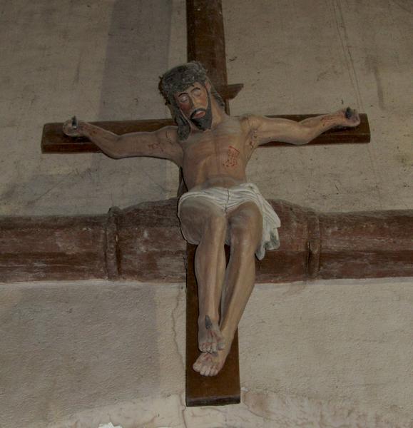 statue : Christ en croix, vue générale - © Ministère de la Culture (France), Conservation des antiquités et des objets d'art du Loir-et-Cher, tous droits réservés 