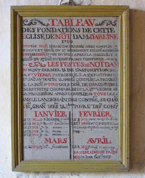 tableau (panneau peint) : Fondation de l'église, vue générale