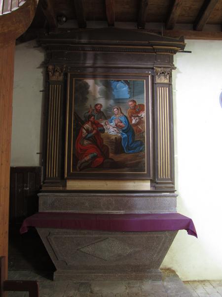 retable et tableau : Nativité ou Adoration des bergers, vue générale - © Ministère de la Culture (France), Conservation des antiquités et des objets d'art du Loir-et-Cher, tous droits réservés 