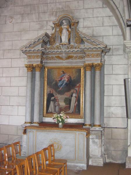 retable latéral nord et son tableau : Donation du Rosaire (ex-voto de Marguerite Jovinet), vue générale