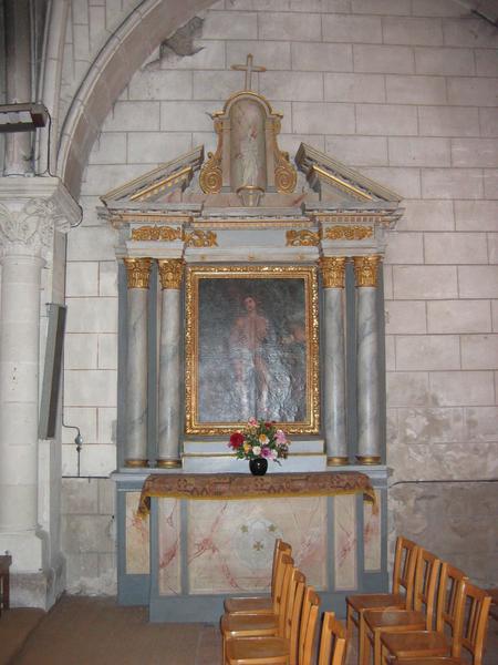 retable latéral sud et son tableau : Martyre de saint Sébastien, vue générale