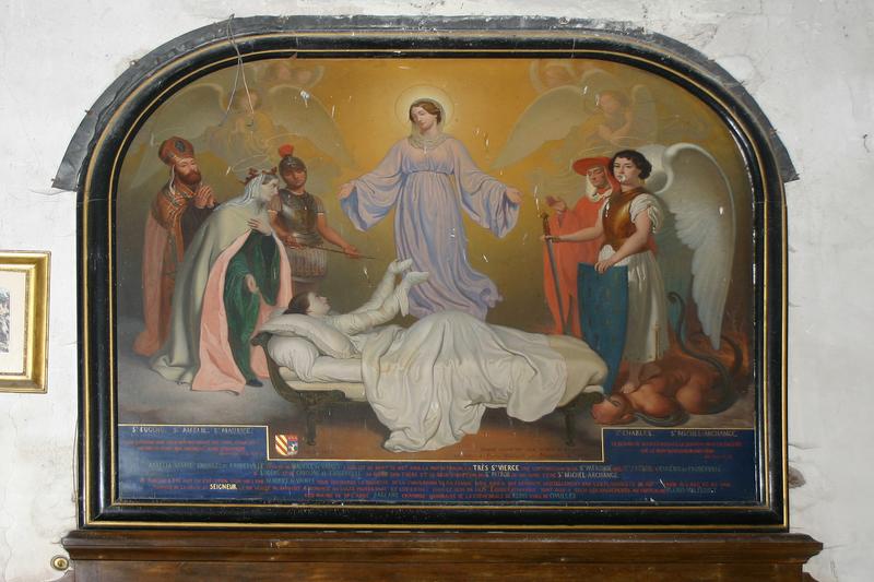 tableau ex-voto : Madame de Froberville, saint Eugène, sainte Amélie, saint Maurice, saint Charles et saint Michel Archange, vue générale