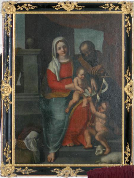 tableau et son cadre : sainte Famille, vue générale - © Ministère de la Culture (France), Conservation des antiquités et des objets d'art du Loir-et-Cher, tous droits réservés 