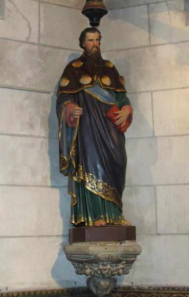 statue : saint Jacques, vue générale - © Ministère de la Culture (France), Conservation des antiquités et des objets d'art du Loir-et-Cher, tous droits réservés 