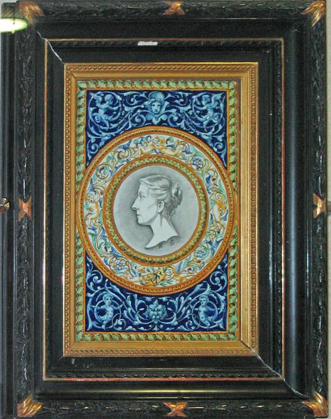 Tableau et son cadre : portrait de madame Adrien Thibault, vue générale