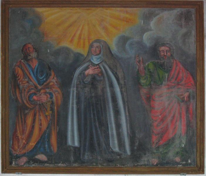 Tableau : Sainte Thérèse d'Avila et deux saints, saint Pierre et saint Paul