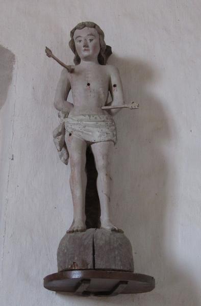 statue : saint Sébastien, vue générale - © Ministère de la Culture (France), Conservation des antiquités et des objets d'art du Loir-et-Cher, tous droits réservés 