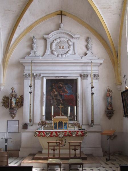 autel latéral et son retable avec tableau : sainte Radegonde, vue générale