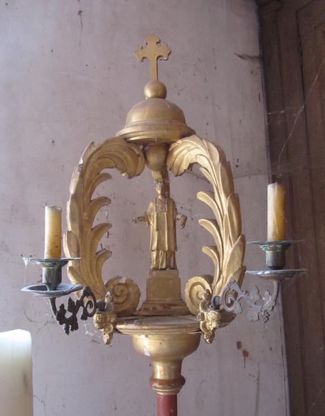 bâton de procession de confrérie : saint Vincent, vue générale - © Ministère de la Culture (France), Conservation des antiquités et des objets d'art du Loir-et-Cher, tous droits réservés