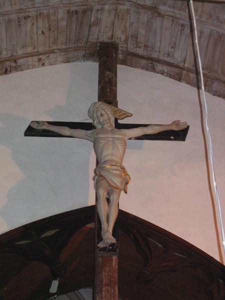 statue : Christ en croix, vue générale - © Ministère de la Culture (France), Conservation des antiquités et des objets d'art du Loir-et-Cher, tous droits réservés 