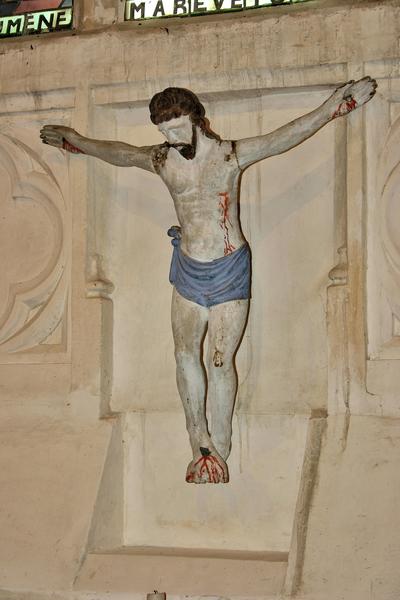 statue : Christ en croix, vue générale - © Ministère de la Culture (France), Conservation des antiquités et des objets d'art du Loir-et-Cher, tous droits réservés 