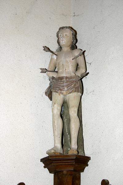 statue : saint Sébastien, vue générale - © Ministère de la Culture (France), Conservation des antiquités et des objets d'art du Loir-et-Cher, tous droits réservés 