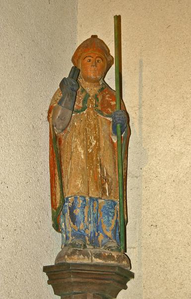 statue : saint évêque, vue générale - © Ministère de la Culture (France), Conservation des antiquités et des objets d'art du Loir-et-Cher, tous droits réservés 