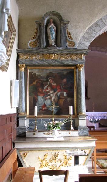 retable latéral nord et son tableau : sainte Famille, vue générale