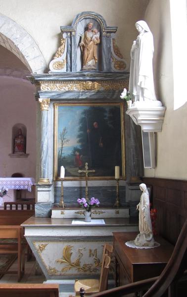 Retable latéral sud et son tableau : Moine et enfant