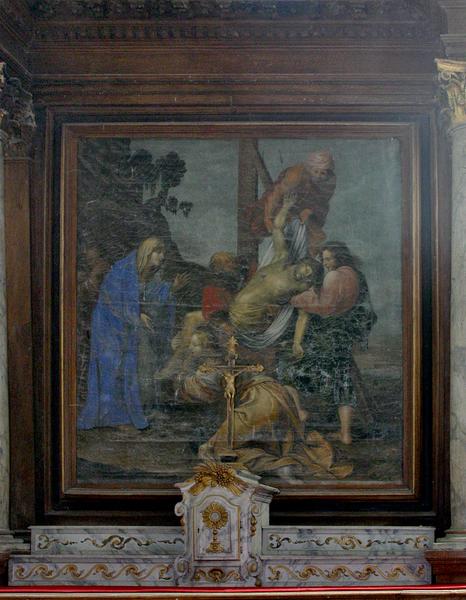 tableau : Déposition de croix (la), vue générale - © Ministère de la Culture (France), Conservation des antiquités et des objets d'art du Loir-et-Cher, tous droits réservés 