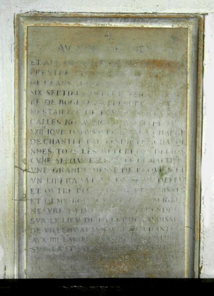 plaque funéraire (inscription funéraire) de Michel Pasty, vue générale - © Ministère de la Culture (France), Conservation des antiquités et des objets d'art du Loir-et-Cher, tous droits réservés 