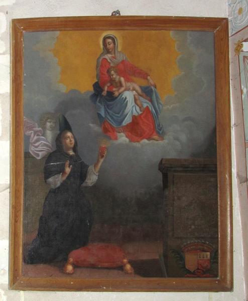 tableau, ex-voto à la Vierge, d'une dame de la Renardière, vue générale