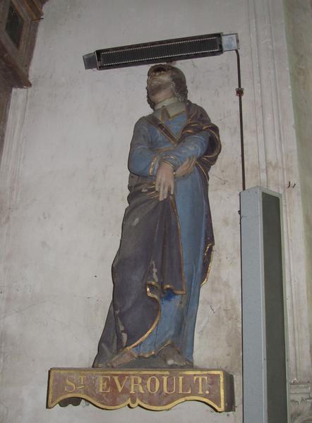 statue : saint Evroult, vue générale - © Ministère de la Culture (France), Conservation des antiquités et des objets d'art du Loir-et-Cher, tous droits réservés 