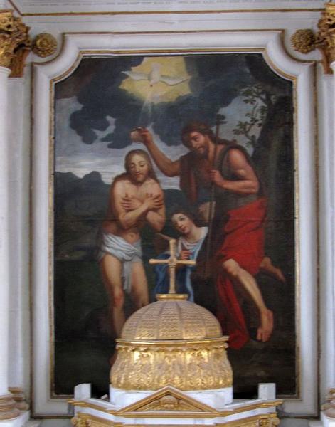 tableau : Baptême du Christ, vue générale - © Ministère de la Culture (France), Conservation des antiquités et des objets d'art du Loir-et-Cher, tous droits réservés 