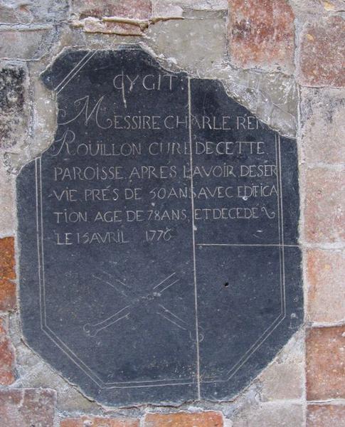 Inscription funéraire de René Bouillon