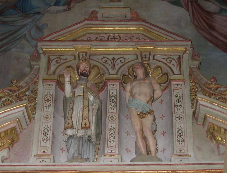 Deux statues : Saint Lubin et Saint Sébastien