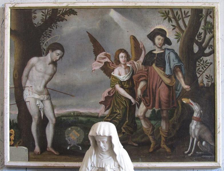 tableau : Saint Sébastien, saint Roch et l'ange, vue générale - © Ministère de la Culture (France), Conservation des antiquités et des objets d'art du Loir-et-Cher, tous droits réservés 