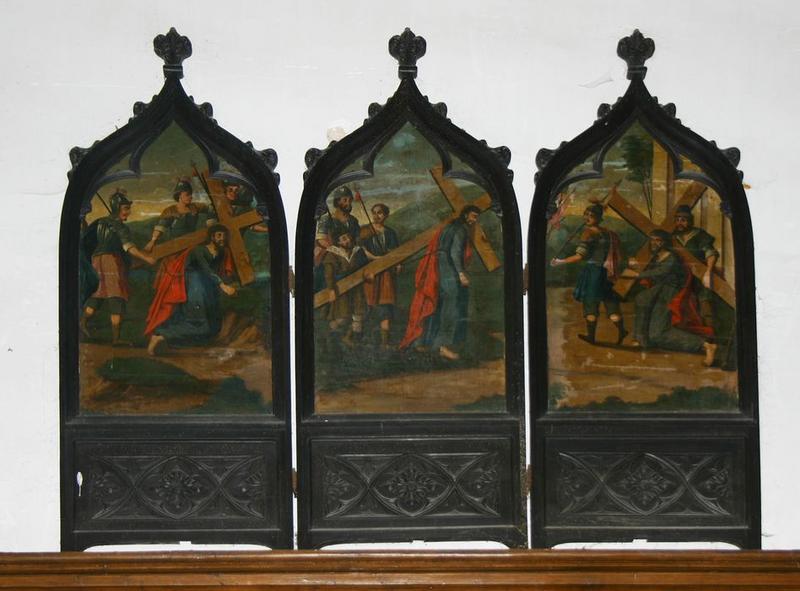 panneaux formant triptyque : Portement de Croix, vue générale