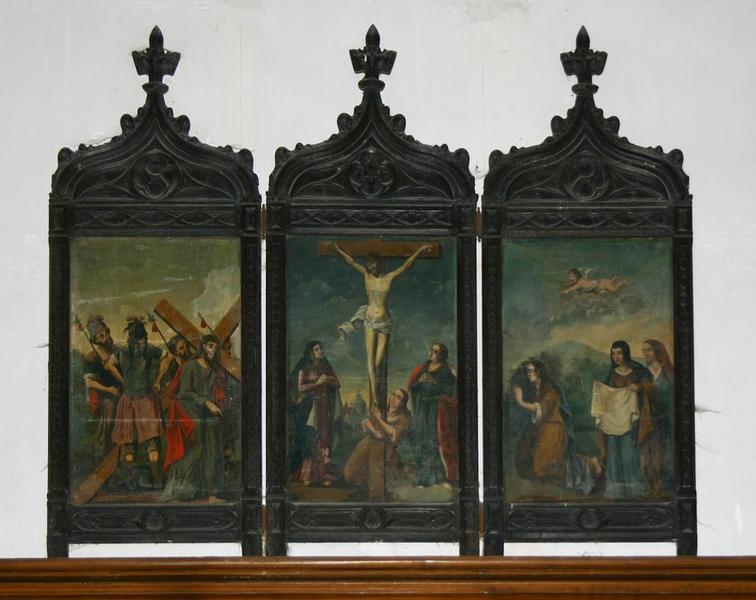 Panneaux formant triptyque : Crucifixion et scène aux saintes Femmes, vue générale