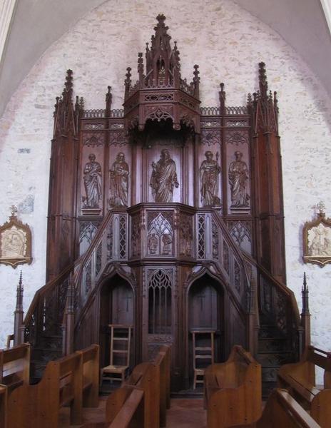 chaire à prêcher et confessionnal , vue générale - © Ministère de la Culture (France), Conservation des antiquités et des objets d'art du Loir-et-Cher, tous droits réservés