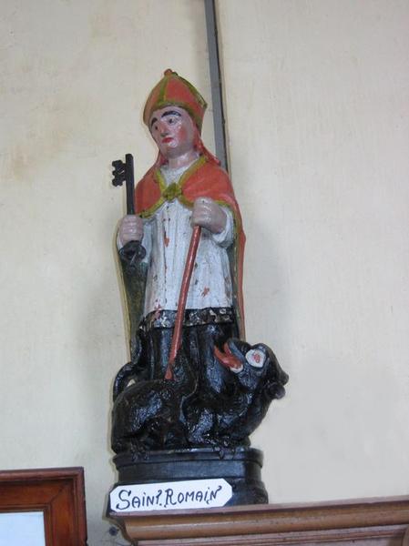 statue : Saint Romain, vue générale - © Ministère de la Culture (France), Conservation des antiquités et des objets d'art du Loir-et-Cher, tous droits réservés