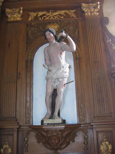 statue : Saint Sébastien, vue générale - © Ministère de la Culture (France), Conservation des antiquités et des objets d'art du Loir-et-Cher, tous droits réservés