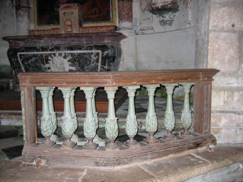 clôture de choeur (table de communion), vue partielle - © Ministère de la Culture (France), Conservation des antiquités et des objets d'art du Loir-et-Cher, tous droits réservés 