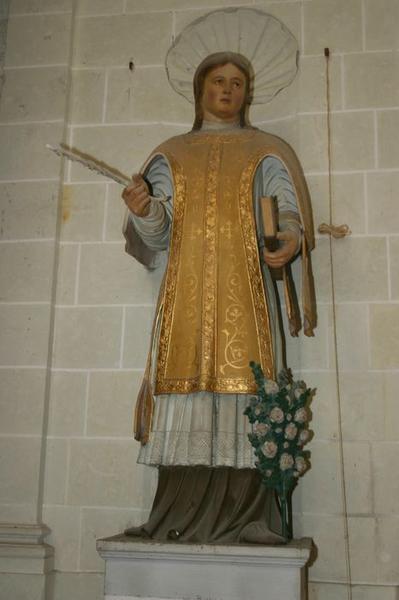 statue : saint Baudemire (ou saint Baumer), vue générale - © Ministère de la Culture (France), Conservation des antiquités et des objets d'art du Loir-et-Cher, tous droits réservés 