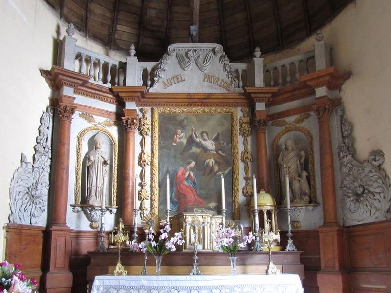 maître-autel et son retable, tableau : Annonciation, vue générale