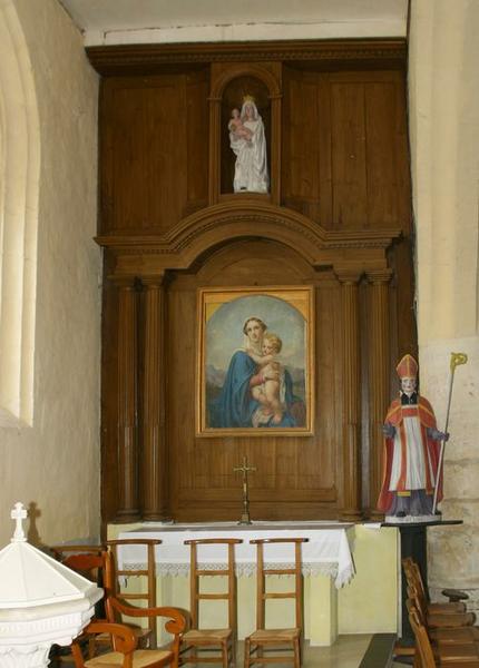 retable de l'autel de la Vierge, vue générale - © Ministère de la Culture (France), Conservation des antiquités et des objets d'art du Loir-et-Cher, tous droits réservés 