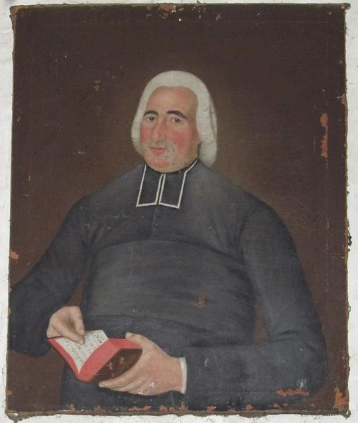 tableau : Portrait de l'abbé Joseph Gombault, curé de Saint-Laurent, vue générale