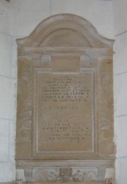 Inscription funéraire de Jean Tallandier et Marie Garnier