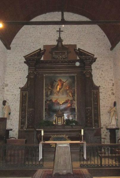 retable, maître-autel et tableau : Résurrection du Christ, vue générale - © Ministère de la Culture (France), Conservation des antiquités et des objets d'art du Loir-et-Cher, tous droits réservés 