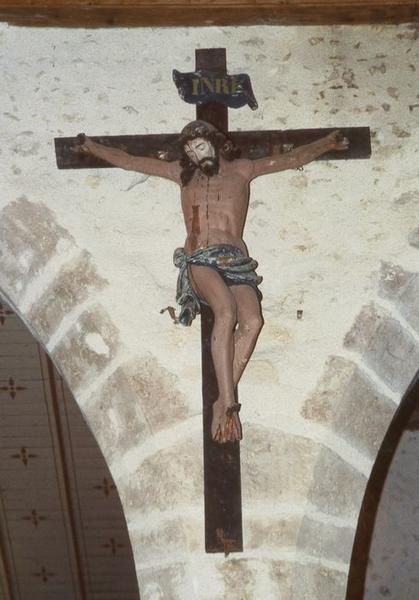 statue : Christ en croix, vue générale - © Ministère de la Culture (France), Conservation des antiquités et des objets d'art du Loir-et-Cher, tous droits réservés 