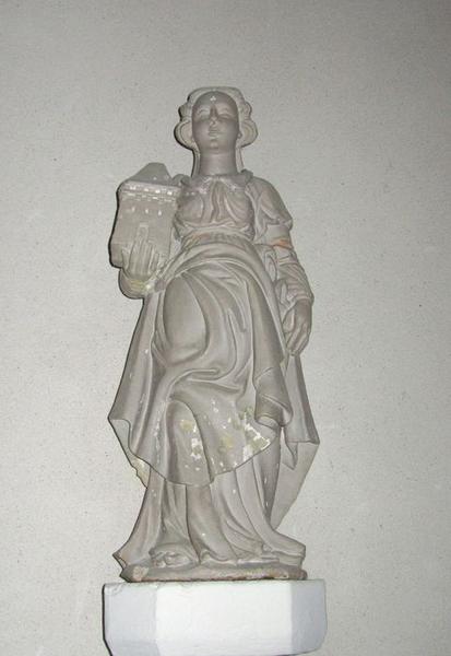 statue : Sainte Barbe, vue générale - © Ministère de la Culture (France), Conservation des antiquités et des objets d'art du Loir-et-Cher – Tous droits réservés