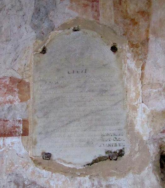 inscription funéraire de Françoise de Launoy, vue générale