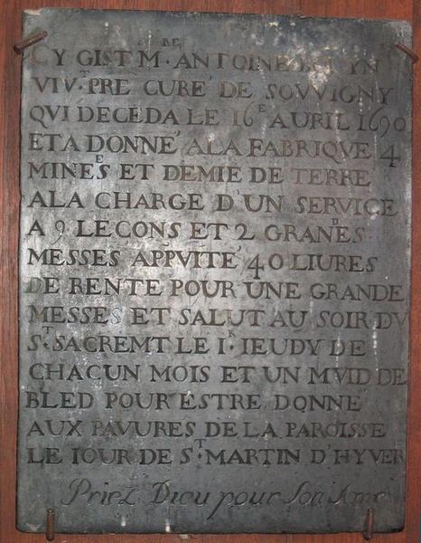 Inscription funéraire d'Antoine Bouyn