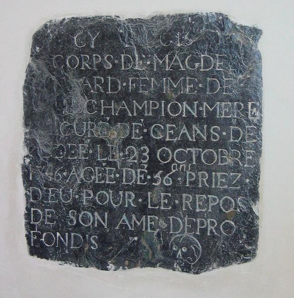 Inscription funéraire de François Champion