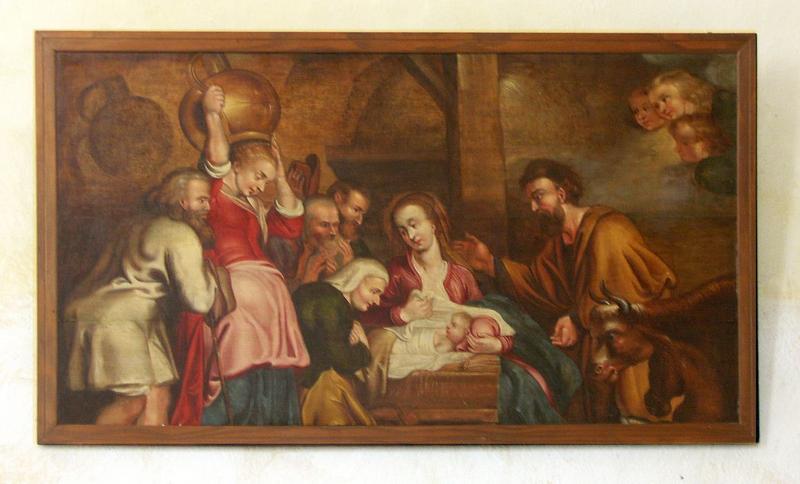 tableau : Adoration de l'Enfant Jésus ou Adoration des Bergers, vue générale